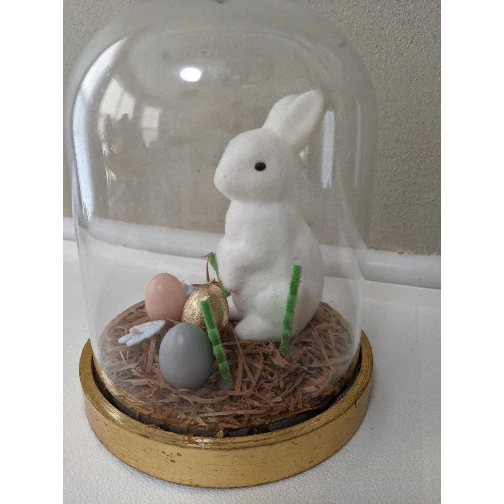 Target Spritz Vintage-Style Easter Bunny Plastic Cloche w/ Eggs Flowers